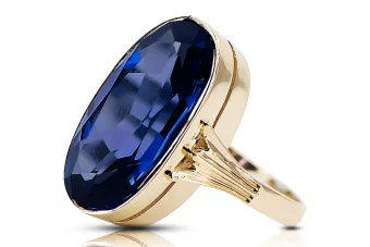  Safír 14k žluté zlato Vintage Jewlery vrc113y